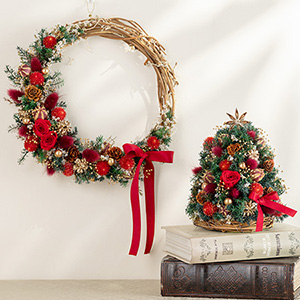 �y�N���X�}�X�z�v���U�[�u�h���h���C�t�����[ ���[�X�E�c���[�y�A�Z�b�g Christmas Market Red