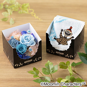 MOOMIN/プリザーブドフラワー「笑うリトルミイ タオルハンカチセット(水色)」
