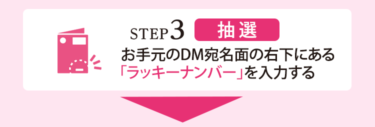 STEP 3 表面の抽選用ラッキーナンバーを入力